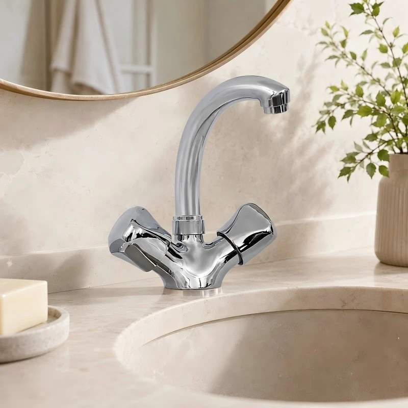 Double Handle Hot And Cold Basin Faucet best