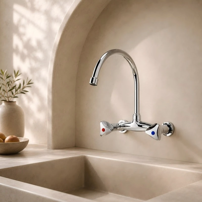 Double Handle Hot And Cold Kitchen Faucet factory