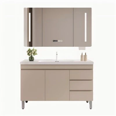 Solid Wood Floor Bathroom Cabinet