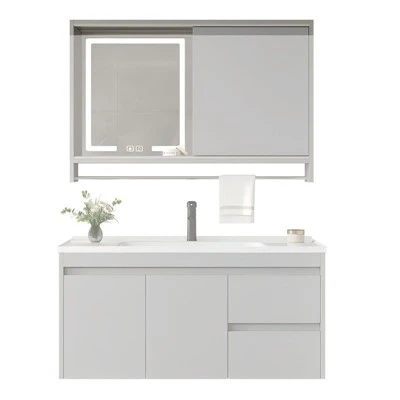 Solid Wood Wall-Hung Bathroom Cabinet