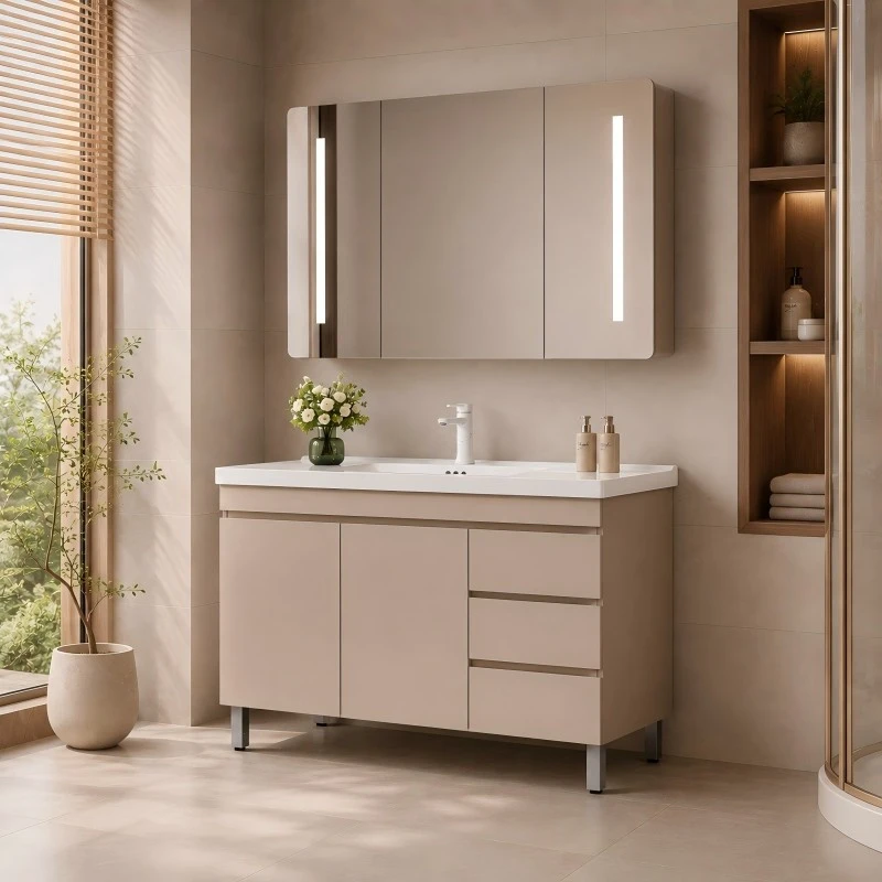 Solid Wood Floor Bathroom Cabinet best