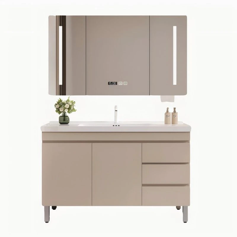 Solid Wood Floor Bathroom Cabinet